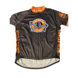 Primal Cycling Jersey Black Orange Ragbrai Full Zip Back Pockets Quad City Sz XL